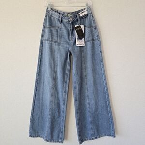 RE/DONE Women's Blue Wide-Leg Jeans